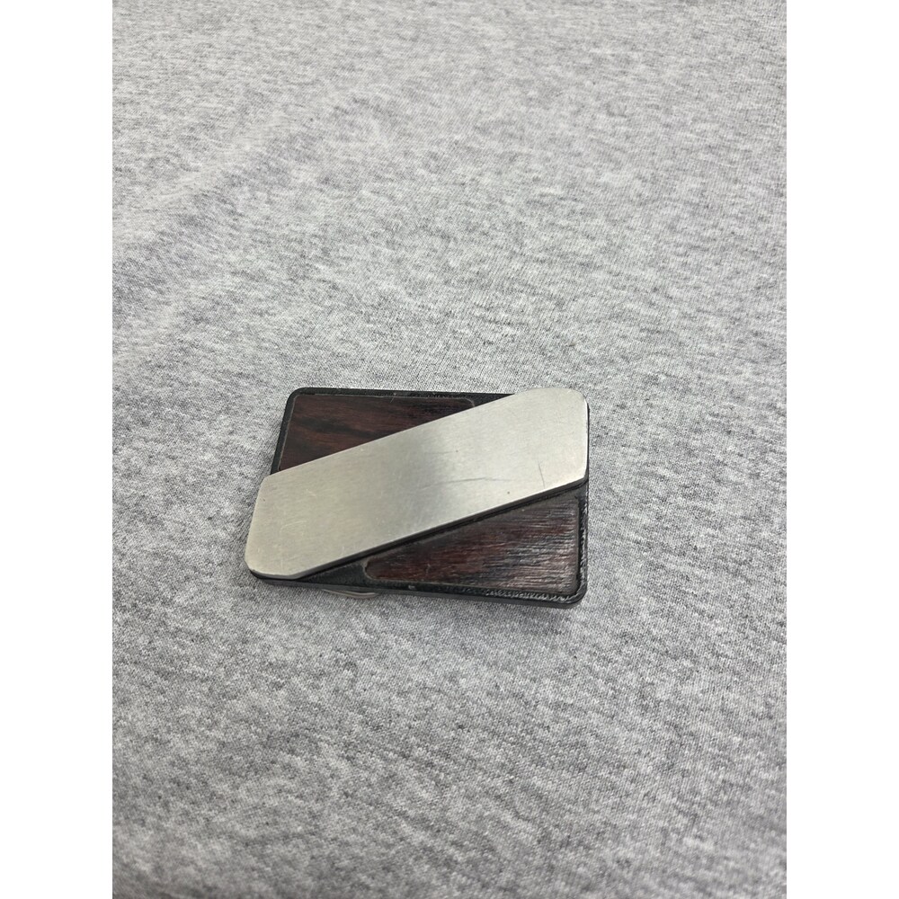 Rare Gerber Touche Hidden Knife Blade Walnut Wood Belt Buckle